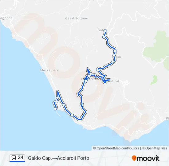 34 Bus Line Map