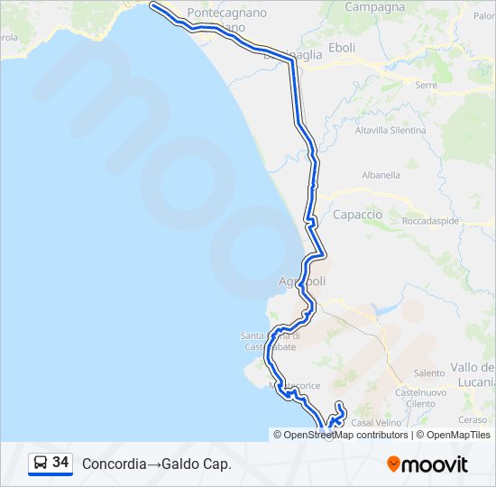 34 bus Line Map