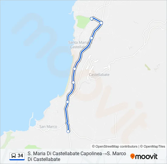 34 Bus Line Map