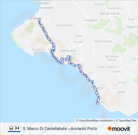 34 Bus Line Map