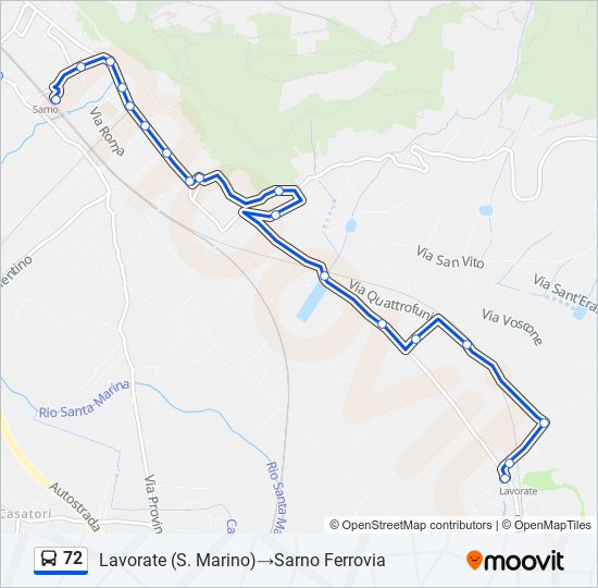 72 bus Line Map