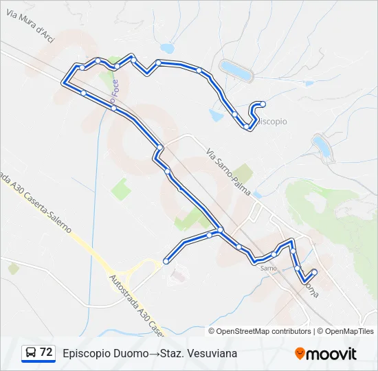 72 Bus Line Map