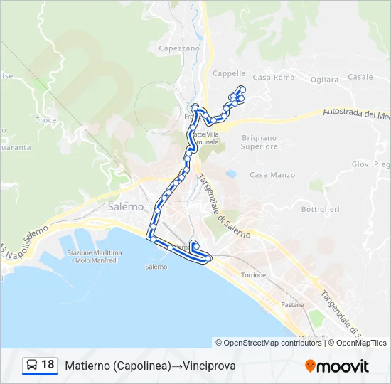 18 Bus Line Map
