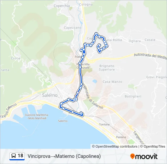 18 Bus Line Map