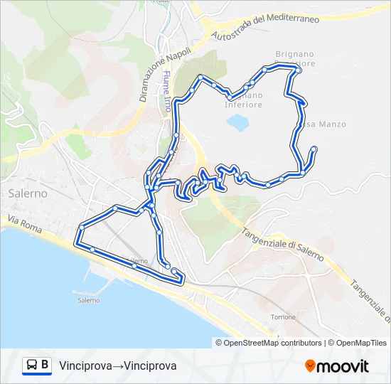 B Bus Line Map