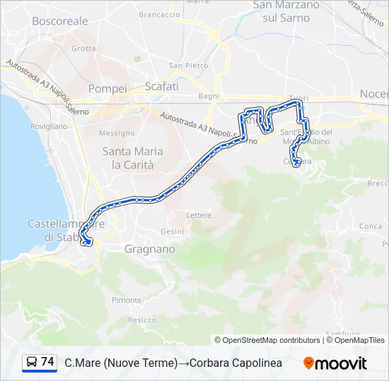74 Bus Line Map