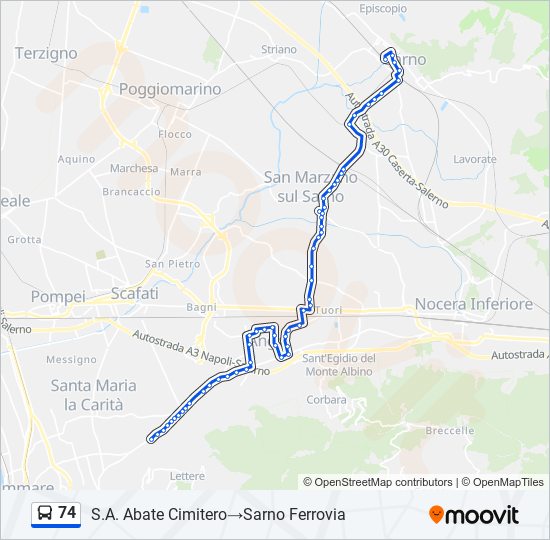 74 bus Line Map