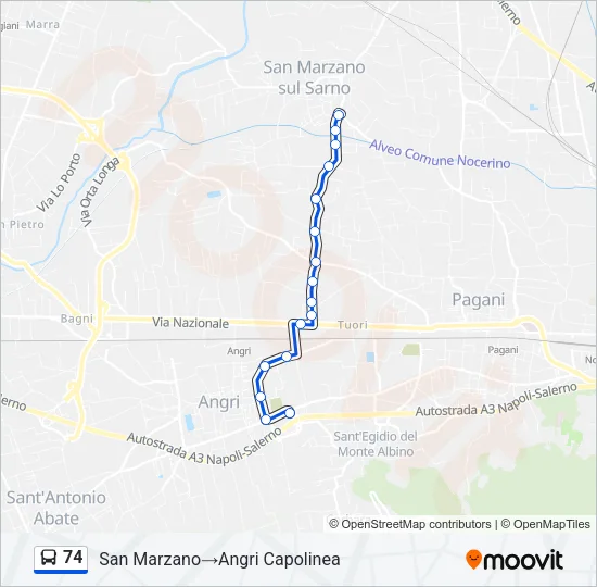 74 Bus Line Map
