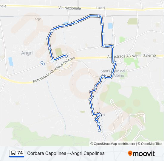 74 bus Line Map