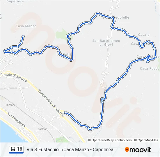 16 Bus Line Map