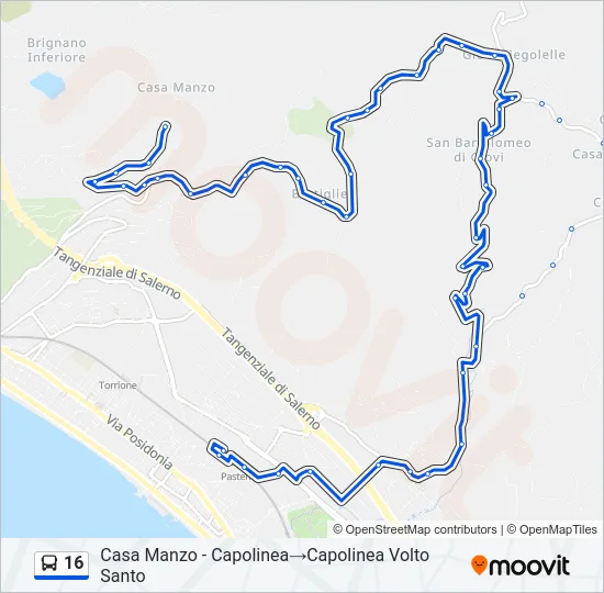16 Bus Line Map