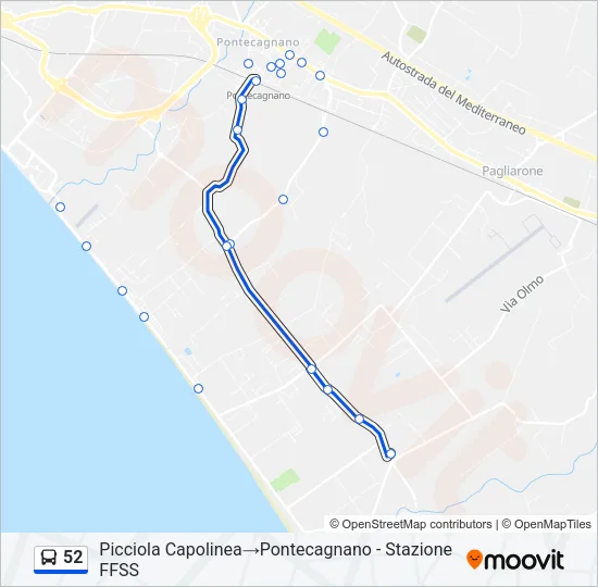 52 Bus Line Map