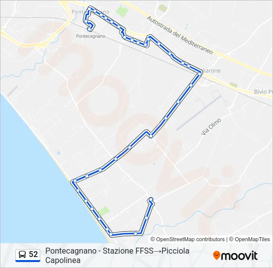 52 Bus Line Map