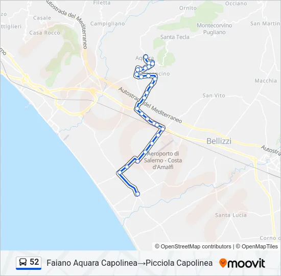 52 Bus Line Map