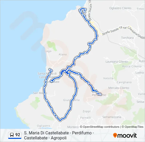92 Bus Line Map