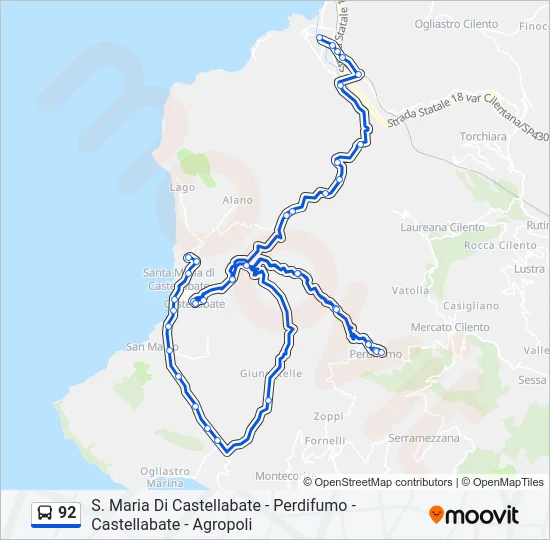92 Bus Line Map
