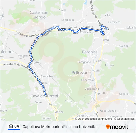 84 Bus Line Map