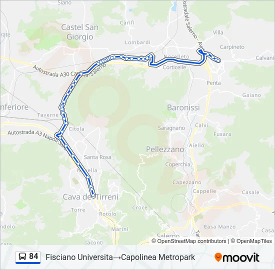 84 Bus Line Map