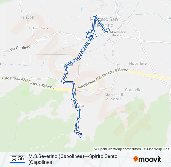 56 Bus Line Map