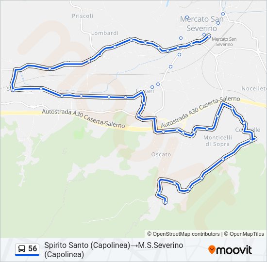 56 bus Line Map