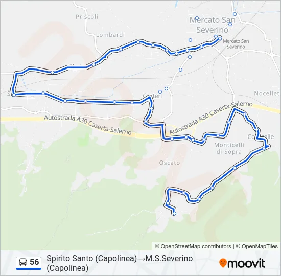 56 Bus Line Map