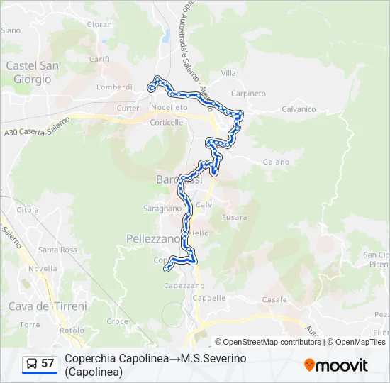 57 Bus Line Map