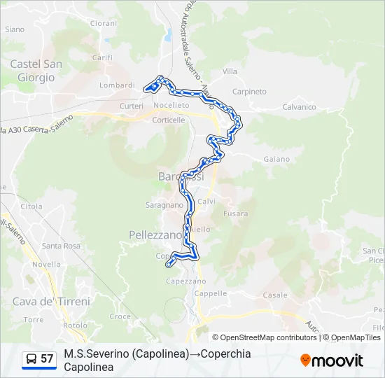 57 Bus Line Map