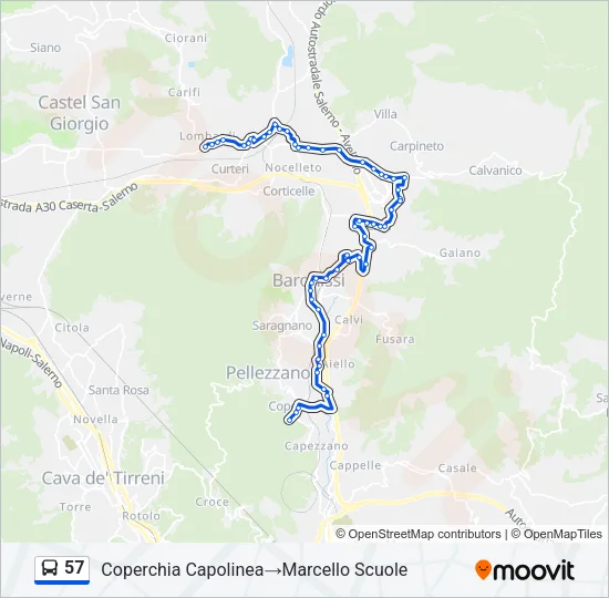 57 Bus Line Map
