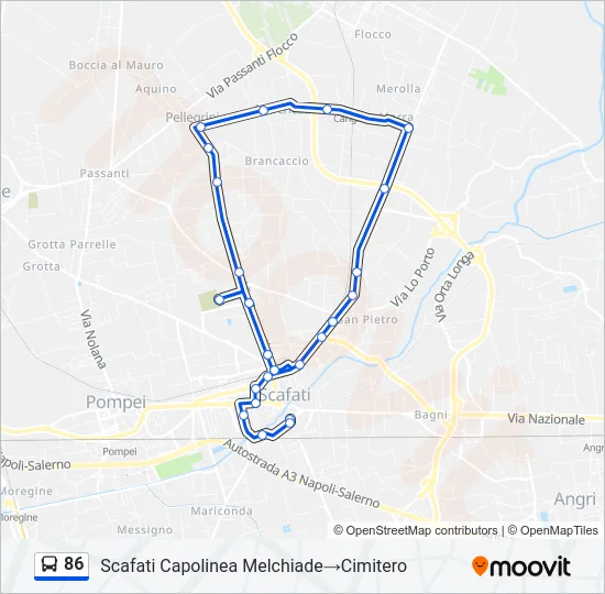 86 Bus Line Map