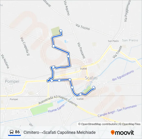 86 Bus Line Map