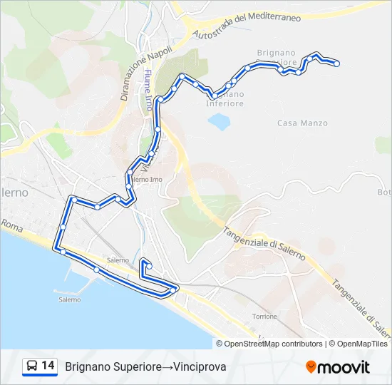 14 Bus Line Map