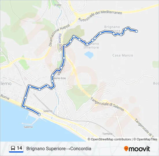 14 Bus Line Map