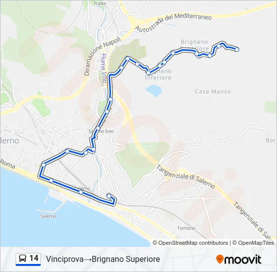 14 Bus Line Map