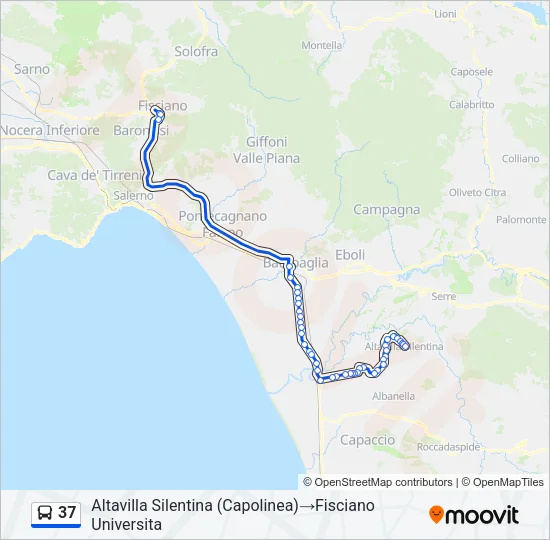 37 Bus Line Map