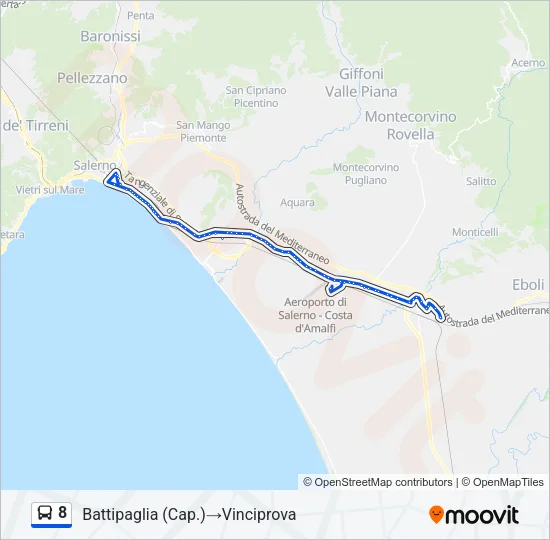 8 Bus Line Map