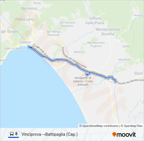 8 Bus Line Map