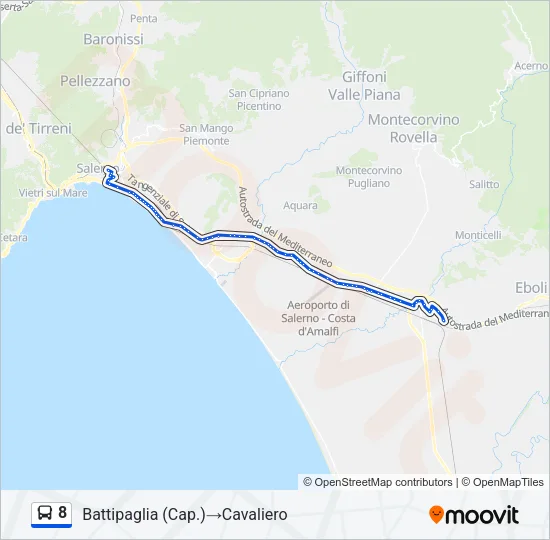 8 Bus Line Map