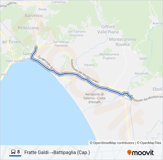 Percorso linea bus 8