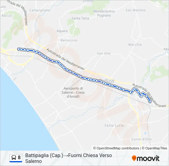 8 Bus Line Map