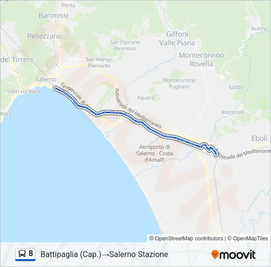 8 Bus Line Map