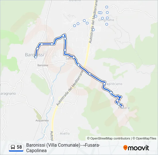 58 Bus Line Map