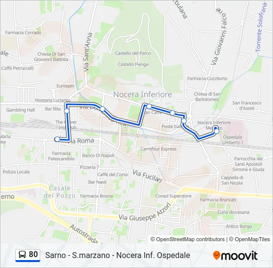 80 Bus Line Map