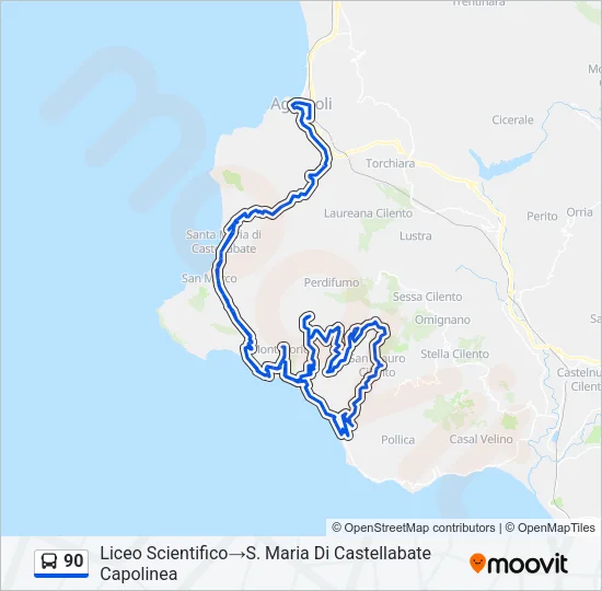 90 Bus Line Map