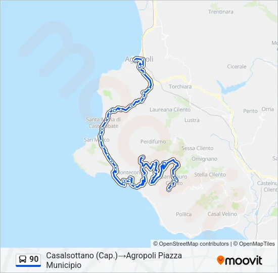90 Bus Line Map