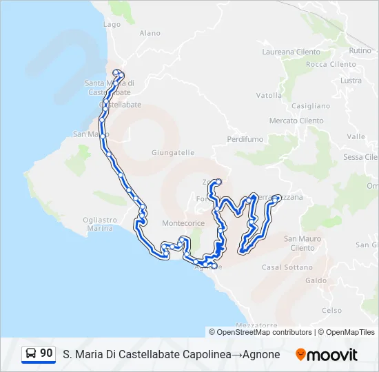 90 Bus Line Map
