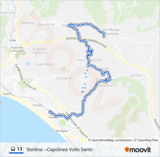 13 Bus Line Map