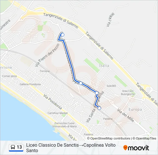 13 Bus Line Map
