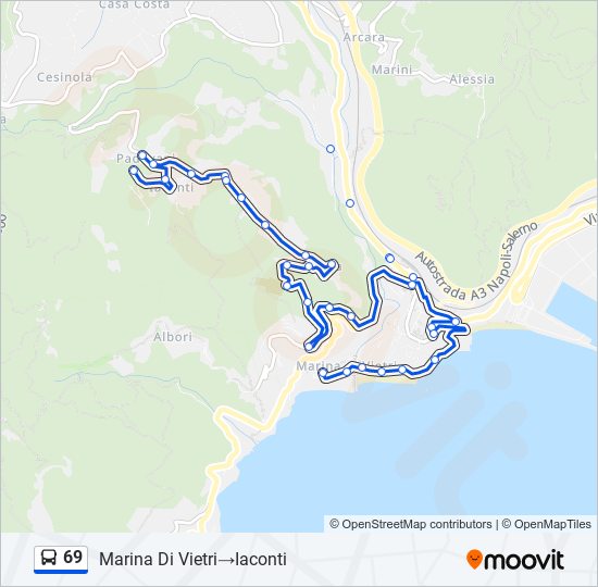 69 bus Line Map