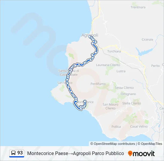 93 Bus Line Map