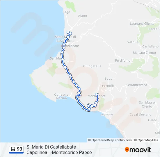 93 Bus Line Map